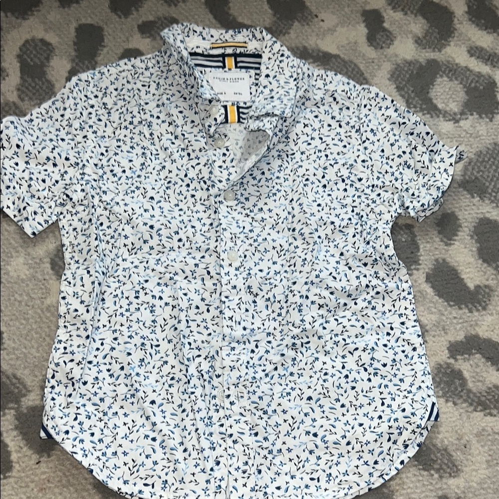 Denim & Flower White and Blue Button Down Shirt